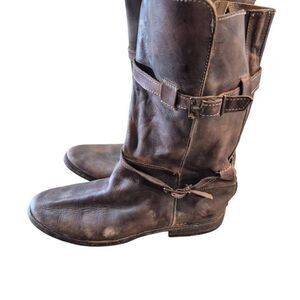 Bed Stu Bed-Stu Cobbler Series Women's Turn Leather Mid-Calf Boots Side Zip USED